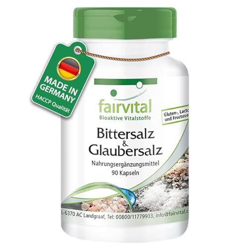 Fairvital | Bittersalz & Glaubersalz - 90 Kapseln - Magnesiumsulfat (Epsom Salt)...