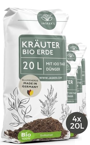 Bio Kräutererde 80 L (4x20L) - Erde für Kräuter - Kräuter Erde mit...