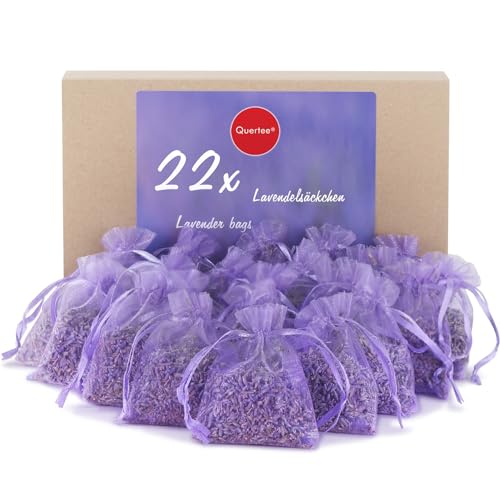 Quertee 22x Lavendelsäckchen mit duftenden Lavendel als Duftsäckchen -...