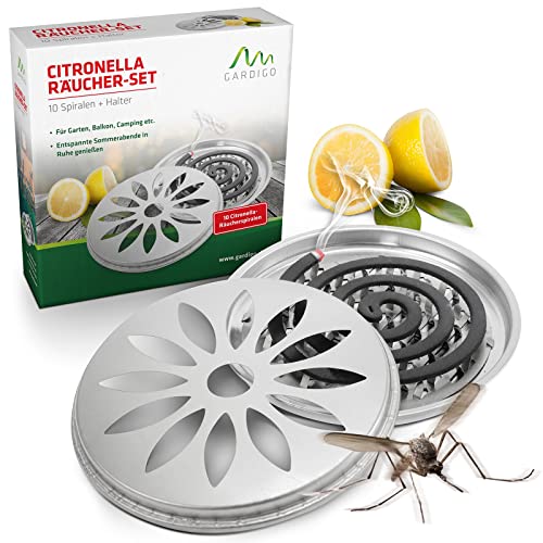 GARDIGO® Citronella-Räucherspirale Set | 10x Citronellaspirale samt...