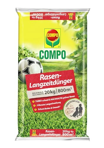 COMPO Rasendünger mit 3 Monaten Langzeitwirkung für Frühjahr und Sommer -...
