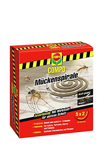 COMPO Mückenspirale, Schutz vor Stechmücken und Wespen, 10 Spiralen inkl....