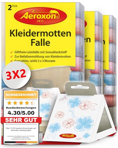 Aeroxon Kleidermottenfalle - Effektiver Mottenschutz für Kleiderschrank und...